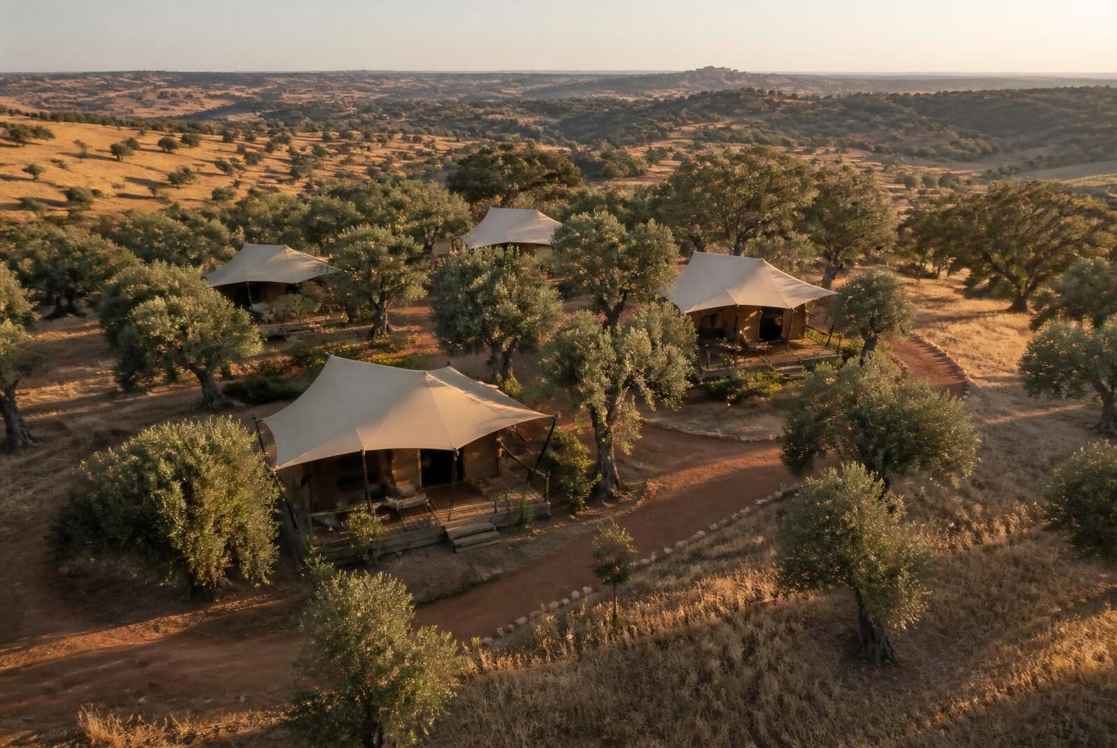 Luxe safaritenten tussen de olijfbomen in de Alentejo